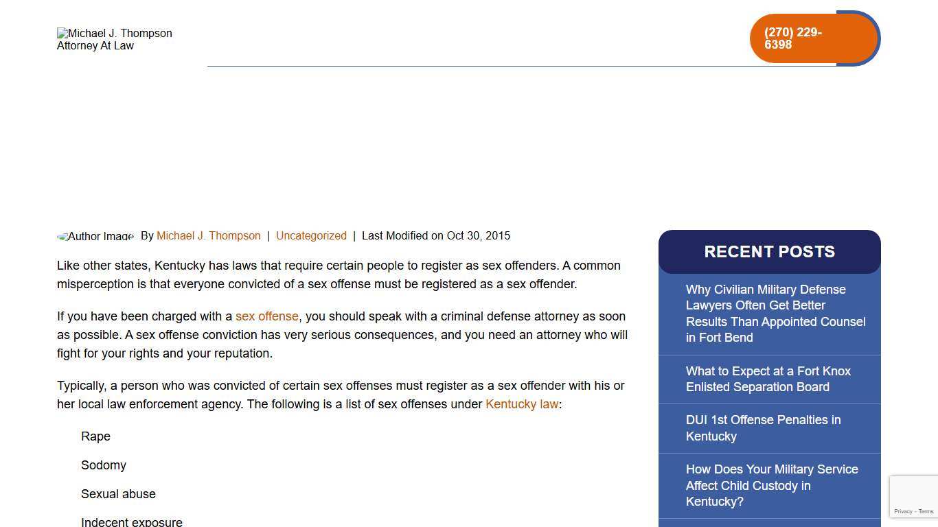 Who Is Required to Register as A Sex Offender? Michael J. Thompson Attorney At Law