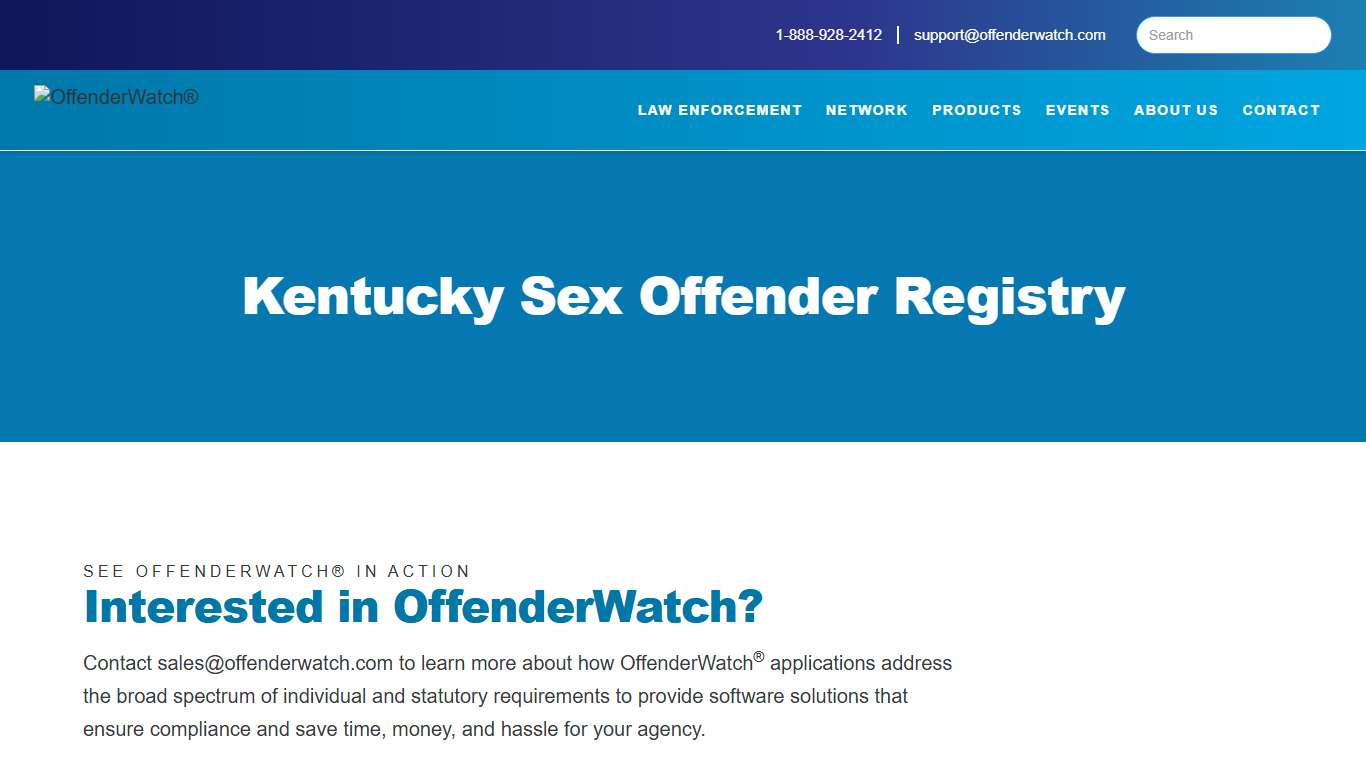 Kentucky Sex Offender Registry OffenderWatch Network